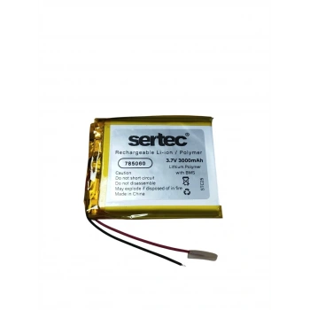 Sertec 785060 3.7v 3000mah Li-polymer Pil (devreli/1.5a)