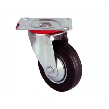 Servis Tekeri - Tablalı Siyah Döner - Çap 125 Mm