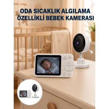 Sıcaklık Sensörlü Güvenli Bebek Kamerası İki Yönlü Ses Yeni Nesil