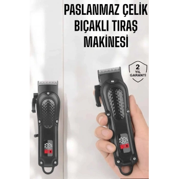 Sıfır Tıraş Makinesi Dijital Göstergeli Paslanmaz Çelik Bıçaklı Taşınabilir