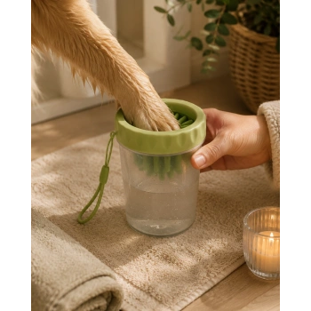 Silikon Fırçalı Köpek Pati Temizleme Kabı Orta Ve Büyük Irklar İçin