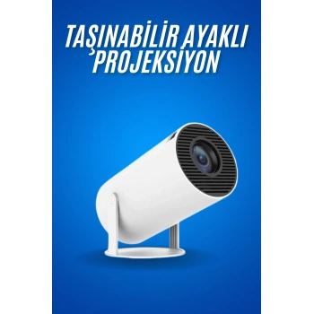 Sinema Projektörü Android Hdmı Usb Wifi Ses Çıkışlı Ayaklı Projeksiyon Taşınabilir