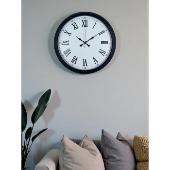 Siyah Klasik & Şık 40 Cm Metal Duvar Saati