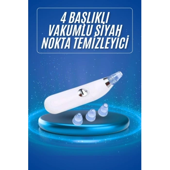 Siyah Nokta Temizleme Cihazı 4 Başlıklı Vakumlu Pilli Ölü Deri Arındırma