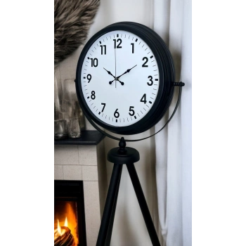 Siyah Tripod Ayaklı Dekoratif Saat