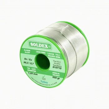 Sn: 99.3 - Cu: 0.7 - 500 Gr, 2 Mm - Kurşunsuz, Gümüşsüz Lehim Teli