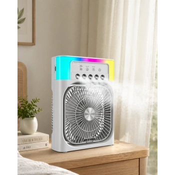 Su Buharlı Mini Klima Fan Rgb Işıklı Taşınabilir Serinletici
