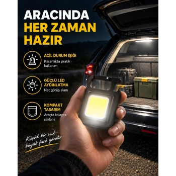 Süper Parlak 800 Lümen Led Fener – Usb Şarjlı, 3 Işık Modlu, Mini Taşınabilir Ve Anahtarlık Tipi Yeni Nesil