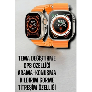 Suya Ve Toza Dayanıklı 45 Mm Akıllı Saat Bildirim Ve Cevapsız Çağrı Görüntüleme