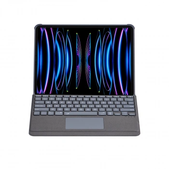 T5509d İpad Pro 12.9 (2022) Kılıf Palermo Ledli Klavyeli Standlı Tablet Kılıfı - Siyah