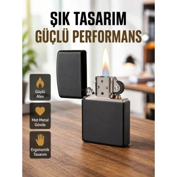 Tasarım Metal Çakmak Minimal Mat Yüzeyli Ve Şık Görünümlü