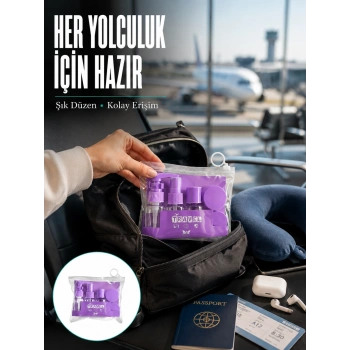 Taşınabilir 5’li Seyahat Banyo Seti Şampuanlık Sprey Krem Kutusu Yeni Nesil