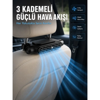 Taşınabilir Araç Koltuk Fanı Sessiz Çalışan Usb Şarjlı Boyun Soğutucu
