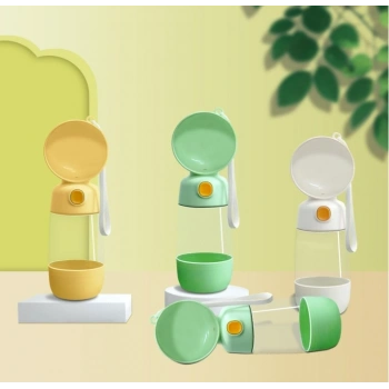 Taşınabilir Evcil Hayvan Mama Hazneli Su Matarası