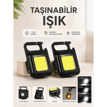 Taşınabilir Işık 3 Işık Modlu Usb Şarj Özeeliğine Sahip