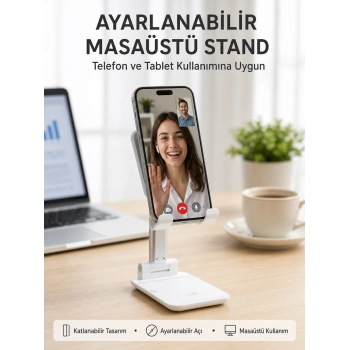 Taşınabilir Masaüstü Telefon Tutucu Ayarlanabilir Yükseklik Yeni Nesil