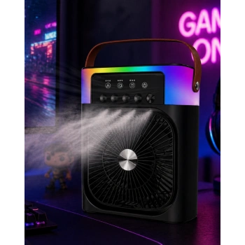 Taşınabilir Mini Klima Nemlendirici Fan Rgb Led Aydınlatmalı Usb Fan