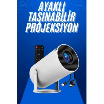 Taşınabilir Projeksiyon Ayaklı Projektör Android Uyumlu Hdmı Girişli