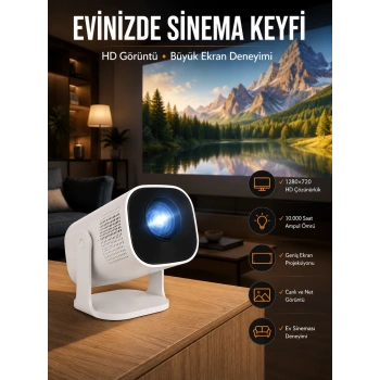 Taşınabilir Sinema Oyun Projektörü Akıllı Projeksiyon Android 11 Yeni Nesil