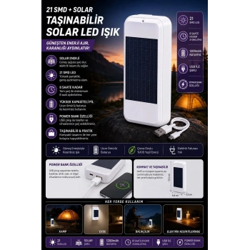 Taşınabilir Solar Led Power Bank
