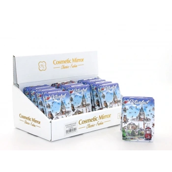 Taşlı İstanbul Tasarımı El Aynası Kalın Alk2482