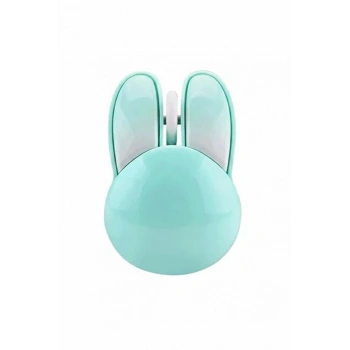 Tavşan Figürlü Kablosuz Mouse Pil Dahil Etiket Hediyeli Mavi