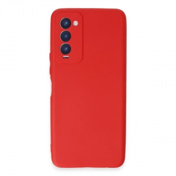 Tecno Camon 18 Kılıf First Silikon - Kırmızı