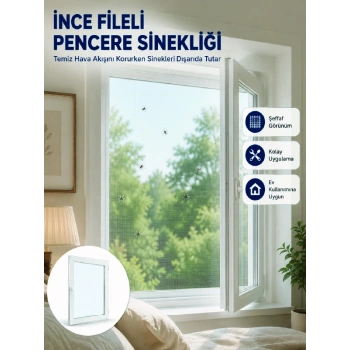 Tek Kanatlı Cırt Bantlı Pencere Sinekliği