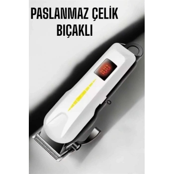 Tıraş Makinesi Profesyonel Saç Ve Sakal Kesme Milim Ayarlı Dijital Göstergeli