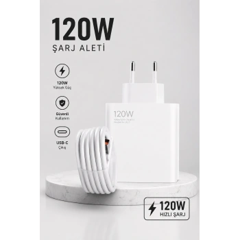 Turbo Hızlı Şarj Destekli 120w Usb-c Şarj Seti