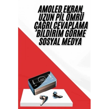 Tws Bluetooth Kulaklık Aynalı Kulaklık Dijital Göstergeli Dokunmatik Kontrol