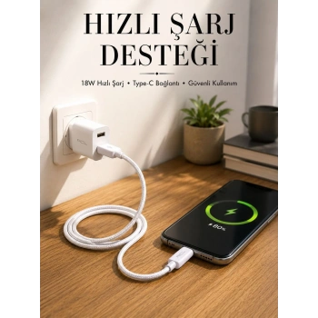 Type-c Girişli Cihazlar İçin Şarj Kablosu