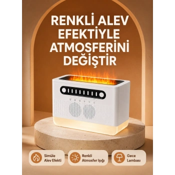 Type-c Şarjlı Kablosuz Hoparlör Beyaz Gürültü Ve Atmosfer Işığı