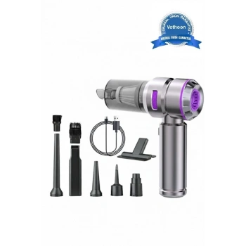 Üflemeli Şarjlı Araç Mini El Süpürgesi 20.000 Pa Emiş Güçlü 4in1 Araba Süpürgesi Hl-121