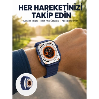 Ultra Akıllı Saat 2.05 İnç Büyük Ekran Bluetooth Aramalı Ip67 Yeni Nesil