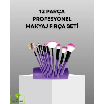 Ultra Yumuşak 12’li Makyaj Fırça Seti – Dökülme Yapmaz, Dalin Şampuan İle Temizlenebilir