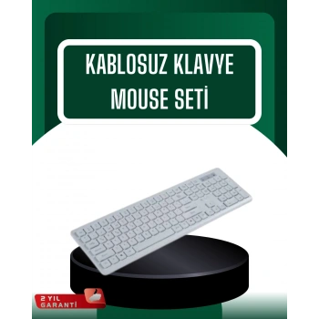 Usb Alıcılı Kablosuz Klavye Mouse - Geniş Uyumluluk, Sessiz Tuşlar