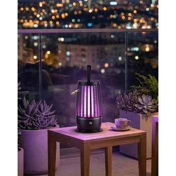 Uv Mor Işık Elektrikli Böcek Öldürücü Lamba Gece Aydınlatmalı Sessiz Ve Güvenli Kullanım