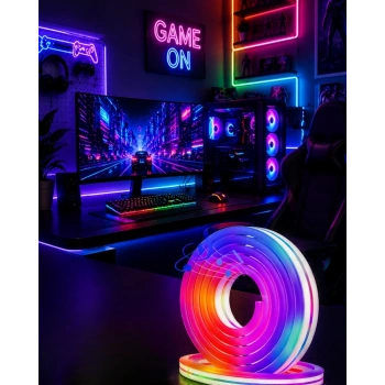 Uygulama Kontrollü Rgb Neon Led Şerit Işık 16 Milyon Renk Destekli