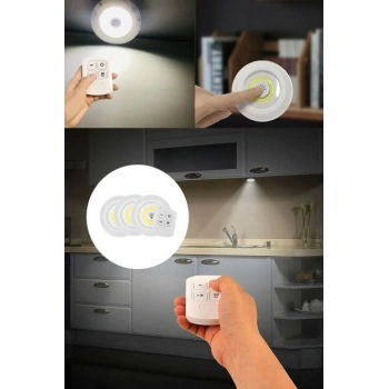 Uzaktan Kumandalı Yapışkanlı 3lü Led Spot Lamba