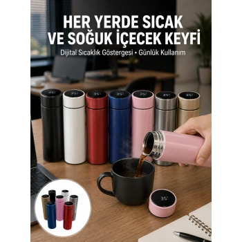 Uzun Süre Isı Koruma Sağlayan Dijital Göstergeli Termos Yeni Nesil