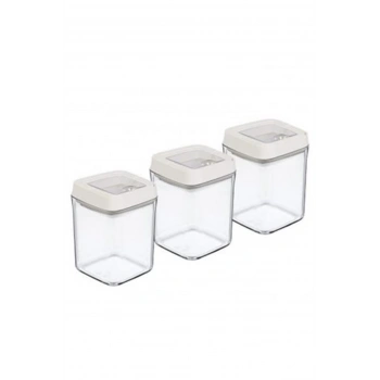 Vakumlu Erzak Kavanozu Kare 3Lü Setoky234 (599)