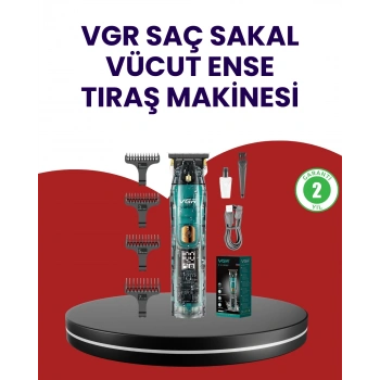 Vgr V-695 Şarjlı Profesyonel Erkek Saç Sakal Tıraş Makinesi Ipx7 Su Geçirmez