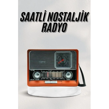 Vintage Nostaljik Radyo Aux Usb Sd Kart Girişli Şarjlı Bluetooth Bağlantılı
