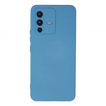 Vivo V23 5g Kılıf Nano İçi Kadife Silikon - Mavi