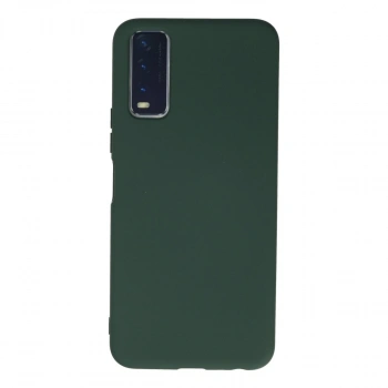 Vivo Y11s Kılıf Nano İçi Kadife Silikon - Koyu Yeşil