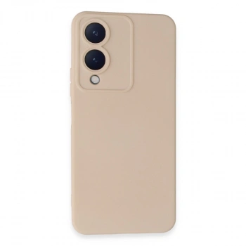 Vivo Y17s Kılıf Nano İçi Kadife Silikon - Pudra