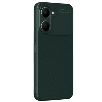 Vivo Y18 Kılıf Auto Focus Karbon Kapak - Koyu Yeşil
