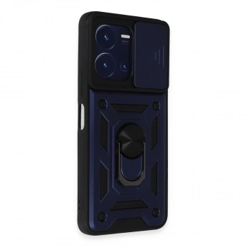 Vivo Y35 Kılıf Pars Lens Yüzüklü Silikon - Lacivert