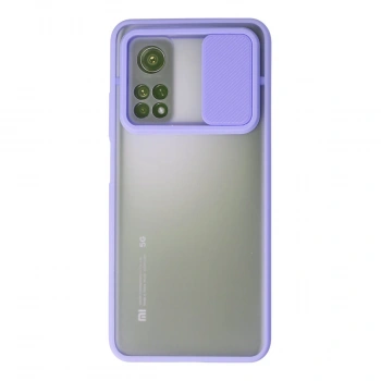 Xiaomi Mi 10t Kılıf Palm Buzlu Kamera Sürgülü Silikon - Lila